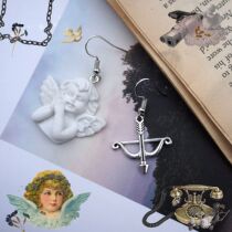 European and American small crowdbaroque cubits archery angel retro plaster earrings for old ear rings without ear clips