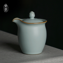 Ru Kiln Hand Grip Jug Ceramic Teapot Tea Cup Suit Home Portable Jingdezhen Kongfu Tea Furniture Handmade Green Porcelain Retro