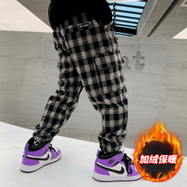 Boys pants autumn winter clothes 2020 New Tide boys handsome plus velvet trousers childrens winter childrens casual pants