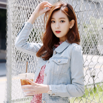 South Korea 2021 autumn denim coat womens short hole top slim Joker short jacket minimalist student jacket