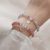 Xingyue bracelet female sterling silver strawberry crystal bracelet ins niche design Moonlight stone bracelet female student Mori handwear