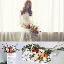 Korean photo studio wedding photography props location photo theme travel props simulation rose bride bouquet