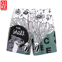 Riding new beach pants mens shark cartoon waves swimming trunks quick-drying can go into the water hot spring swimsuit anti-embarrassment