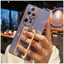 Applicable Huawei p50pro mobile phone shell new set superior feel silicone p50 curved screen bracket protective sheath female