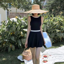 Korean ins swimsuit female Conservative slim slim two-piece long sleeve student backless sexy holiday swimsuit