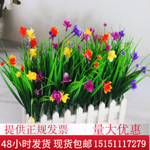 Simulation flowers and plants fake green plants fake flowers ornaments indoor living room window sill decoration wooden fence Phalaenopsis potted plants