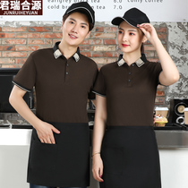 Chinese restaurant waiter work clothes T-shirt short sleeve fast food restaurant barbecue clothing female restaurant staff clothes