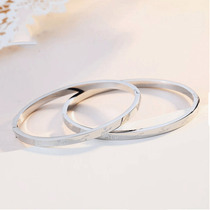 Couple bracelet a pair of men and women sterling silver simple lettering rose gold girlfriends tide bracelet Valentines Day gift to girlfriend