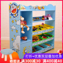  Childrens toy rack storage rack Cartoon bookcase finishing bookshelf Kindergarten children classification locker box shelf
