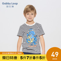 Gabriel childrens clothing summer clothes new boys casual comfortable simple striped short sleeve t-shirt