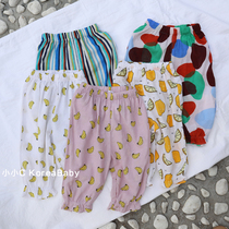 Baby cotton loose anti mosquito pants Korean baby clothing 2021 summer new male and female child sunscreen casual pants