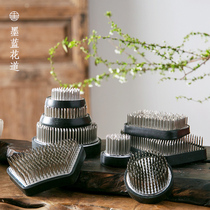 Stainless steel Jianshan flower arrangement set Zen Chinese Japanese flower arrangement utensil base needle Ohara flow ikebana tool