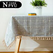 NPVU Nordic style ins table fabric modern simple coffee table table tablecloth cotton linen hipster Net red rectangular cloth