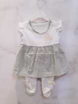 Li Yingfang childrens clothing girls baby summer 2-piece suit round neck short-sleeved T-shirt dress bottoming shorts