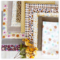 Cotton twill cotton cloth diy patchwork handmade curtain bedding doll clothing brown combination