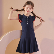 Girls dress Summer Korean version of the Korean Air Childrens baby girl Yingren College Wind vest Princess Dresses Students