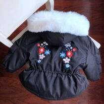 The treasurer recommends thick Western style back embroidered girls down jacket hooded Parker down jacket-11 09