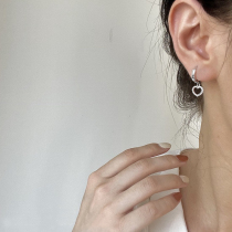 full drill girls heart earrings tonbody 925 pure silver short and cute ear button plated white gold without fading ear pendant woman
