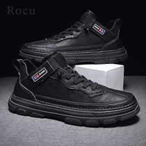 Rocuu Fall Martin Boots Man Light Lavish Retro fashion Inn Wind low Help tooling boots Fall Soft bottom 100 lap mens shoes