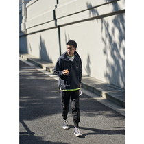 Furnace Autumn New Japanese semi-zipper hooded pullover jacket mens loose trend assault clothing boys thin coat