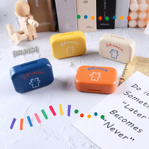 Contact lens case portable small mini minimalist cute female double couplets box Beauty Companion Box Personality Day Style