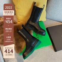 Mr Sheng~Mantener bv thick-soled boots Green-soled Martin boots Womens booties increased Chelsea Cigarette Tube boots