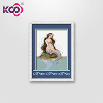 KS Cross embroidered shop mother and daughter new line embroidered room Mermaid Seas daughter mother and son love deep