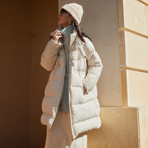 omont egg tarts home retro profile with long plus-size white duck down down jacket for womens winter small sub-thickened jacket