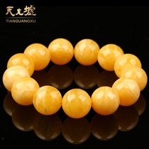Tiangxu natural beeswax handstring chicken oil yellow amber bracelet yellow honey man beaded bracelet with certificate