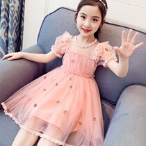 Childrens clothing girls summer dress children Korean princess dress little girl foreign sweet puffy net gauze dress performance