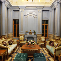 Faolo Cocoa Solid Wood Carved Living Room Retro Art Sofa Upscale Villa Eu Style Combined Furniture Custom