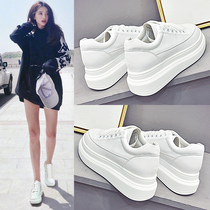 Official website flagship store Little white shoes womens thick bottom heightening 2022 spring Tide Shoes Spring New Loose Casual Shoes Flat Bottom Shoes