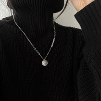 Retro Roman Necklace BODY 925 PURE SILVER INDIVIDUALITY SWEATER CHAIN WOMAN DELICATE ASYMMETRY LOCK BONE CHAIN