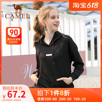 Camel womens clothing 2022 new even cap sweatshirt long sleeves slim fit Chains ultra-fire loose net infrared cover