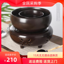 Ceramic electric ceramic stove Tea maker Tea pot Tea separator Small five golden flowers vintage black tea set Good friends