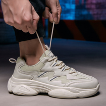 2021 new fashion mens shoes mesh breathable trendy shoes all-in-one height-increasing sports and leisure dad shoes ins autumn