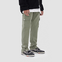 BONELESS military casual pants mens high street trend pants leg breasted large pocket pants