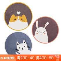 Cartoon Round Rug Children Bedroom Bedside Blanket Baby Crawl Mats Net Red Bedroom Round Blanket Round Mat