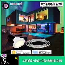 Smart home appliances led monochrome two-color downlight color light with voice tone homekit green rice Xiaoyan Yunqi
