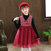 Autumn Winter dress for girls autumn winter dress 2021 new children Foreign style skirt big Children girl plus velvet princess dress children