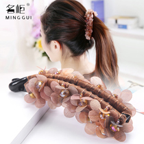 Banana clip vertical clip Korean hairpin hair clip top clip headdress Rhinestone flower hair ornaments Ponytail clip simple head flower elegant