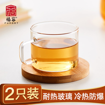 Small teacup glass with handle 150ml Kung Fu tea drinking small cup Household small capacity transparent tea cup