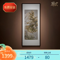 Copper master Hand-engraved Bronze carving painting Qing Wang Shimin Jiangshan Xueji Tu decorative painting Background painting