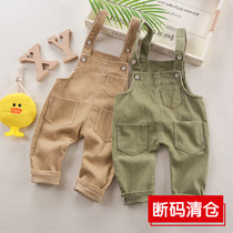 2021 Spring New Boys Casual Strap Pants 1-3 Years Old Baby Kids Pants Baby Cotton