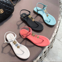 Special clearance small fragrant wind sandals women flat bottom toe tender fairy style simple leather Roman womens shoes