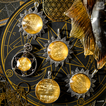 Mind bread big Mandela Tiantian iron nickel iron meteorite pendant ring sunflower transport necklace 24k gilded