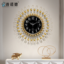 European style simple clock wall clock living room Nordic art decorative clock personality American creative light luxury home watch