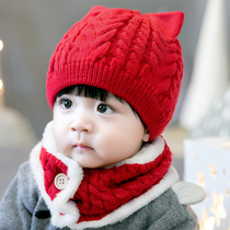 Baby hats Autumn and winter 0-3-6-12 months 1-2 years old baby hat Winter childrens hat Wool hat 2-piece set