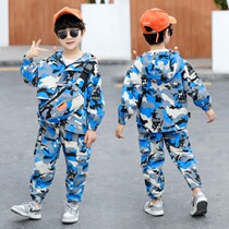 Childrens camouflan suit boy Spring and autumn clothing 2022 net red camouflak children boys new military training camouflan dress