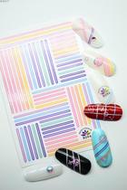 Japanese ultra-thin adhesive neon stripe Mickey snowflake unicorn nail sticker nail decals R093-100